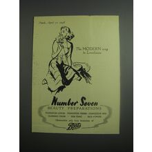1948 Boots Number Seven Beauty Preparations Ad - The modern way to Loveliness