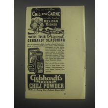 1946 Gebhardt's Eagle Chili Powder Ad - You can make real Chili con carne
