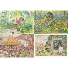 Musical Animals Cinema Fairground Dancing 4x Medici Painting Postcard s