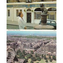 Posh Lady Admiring Greyfriars Bobby Bar Edinburgh 1970s Postcard