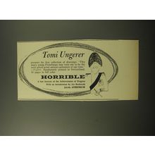 1960 Atheneum Book Advertisement - Horrible by Tomi Ungerer