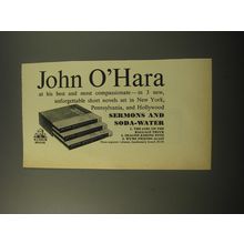 1960 Random House Book Advertisement - Sermons and Soda-Water by John O'Hara
