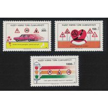 Turkish Cyprus Traffic Safety Campaign 3v 1990 MNH SG#289-291