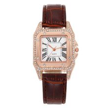 Women Fashion Tonneau Square Strap Quartz Watch, White, Red, Brown, Green, Black