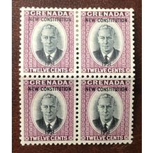 GRENADA 1951 SG 190 BLOCK OF 4 2UMM/ 2MM