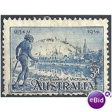 Australia 1934 SG148a 3d Blue Perf 11.5 Fine Used.
