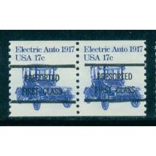 1906a 17c Electric Auto Fine MNH Dry Gum Gap Pair PreCnx Type A W0198