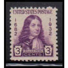 724 3c William Penn Just Clears MNH O3485