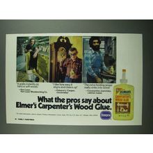 1976 Borden Elmer's Carpenter's Wood Glue Ad - What the Pros Say