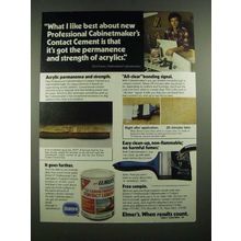 1976 Borden Elmer's Cabinetmaker's Contact Cement Ad