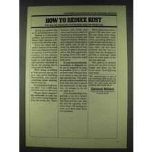 1978 General Motors Ad - How to Reduce Rust