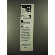 1988 Dunlop Tires Ad - Tony's Tire Tips No. 1