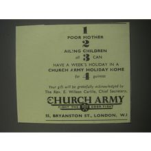 1954 Church Army Ad - 1 Poor Mother