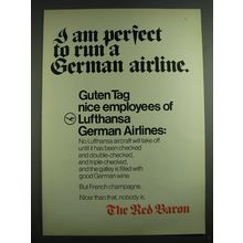 1971 Lufthansa Airlines Ad - I am perfect to run a German Airline.