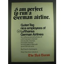 1971 Lufthansa Airlines Ad - I am perfect to run a German Airline.