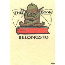 This Book Belongs To Gremlins Pigmy Imp Old Bookplate Postcard