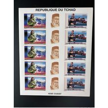 Tchad 1996 IMPERF ND Mi. 1353a - 1354a A Sheet Croix-Rouge Dunant Airplane