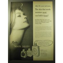 1960 Revlon Advertisement - Moon Drops Moisture Balm, Foundation and Cleanser