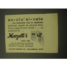 1960 Marzetti's Restaurants and Dressings Ad - Ex-clu'si-vate