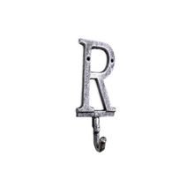 Pack Of 2] Rustic Silver Cast Iron Letter R Alphabet Wall Hook 6""