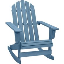 Patio Adirondack Rocking Chair Solid Fir Wood Blueoutdoor Balcony Lawn Yard High