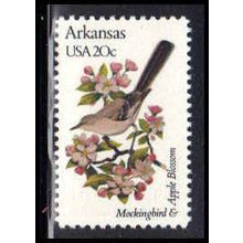 1956 20c Birds/Flowers of Arkansas Fine MNH Dry Gum V1161 (17)