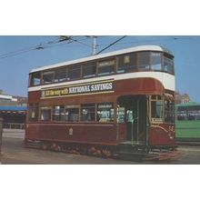 Blackpool National Savings Advertising Edinburgh Tram Bus Photo Postcard