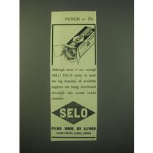 1942 Ilford Selo Film Ad - there is not enough Selo Film today to meet Demand