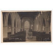 The Church Interior Brailes Postcard RP Warwickshire Publisher Packer's Studio