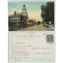 New York Bloomingdale Adirondacks Town Hall Unpaved Road Horses and Wagons~168
