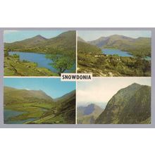 SNOWDONIA Wales vintage used postcard multiview 1970 postmark =