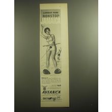 1959 Avianca Airlines Ad - Lowest fare nonstop Jamaica