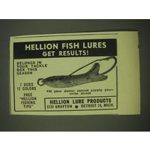 1952 Hellion Fish Lures Ad - Hellion Fish Lures get results