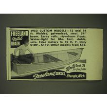 1952 Freeland Metal Boats Advertisement