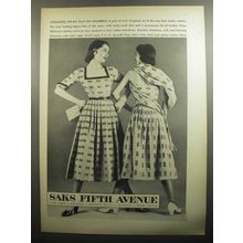 1951 Saks Fifth Avenue J.L.F. Originals Dresses Ad - Dominoes, the big play