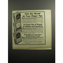 1951 G. & C. Merriam Co. Books Ad - Webster's Geographical Dictionary