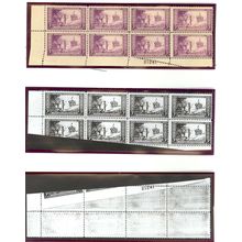 739, MNH RARE FOLD OVER PLATE BLOCK OF 8 - AMAZING ERROR! - Stuart Katz