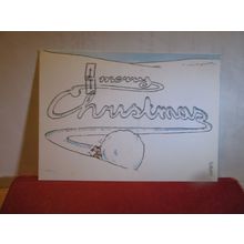 MOUSE AND SNOWBALL, MERRY CHRISTMAS used GREETINGS postcard =