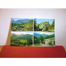 multiview, BORROWDALE, CUMBRIA used postcard by Webster 1971 pm =