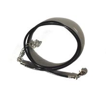 Black Leatherette 18 inch Cord Necklace with an adjustable chain
