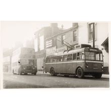 Bradford Tramways Old Bus At Shops 1950s PB Postcard Photo