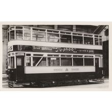 Newcastle Tramways Ty-Phoo Advertising Bus Old Dealer Antique Photo