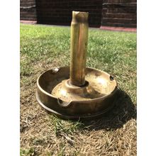 1945 dated trench art brass ashtray vintage