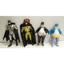 Lot of 4 Vintage Batman Action Figures – Kenner 1990 & 1992 & Batplane & Penguin
