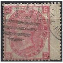 1867 SG103 3de Rose Plate 4 Wmk Spray Rose Good+/Fine Used Wing Margin "BD".