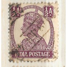 Posted 19th July 1946 - India 1/2 A George VI Good Used Stamp