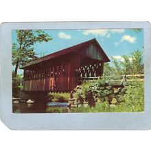 NH Andover Covered Bridge Postcard Cilleyville Bridge Over Blackwater Rive~478