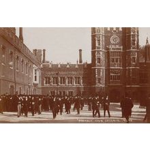 Eton College House Masters Checking Absense Student Antique Real Photo Postcard