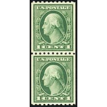 486, Mint NH 1¢ Superb Coil Pair - PSE Graded 98 Certificate * Stuart Katz