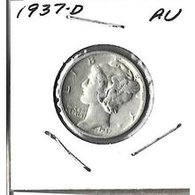 1937-D US Silver Mercury Dime AU